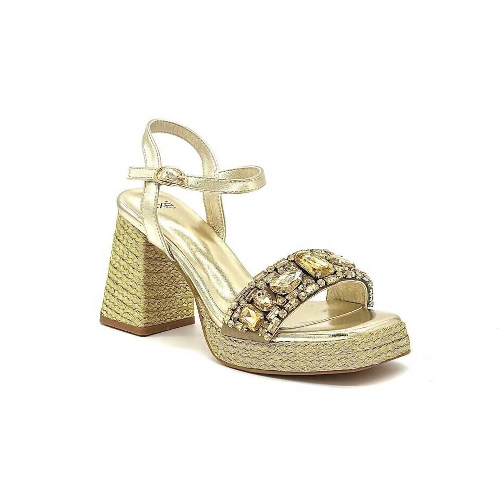 NEW EXE women's embellished platform heel in gold
